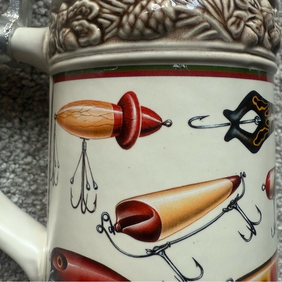 Jon Q. Wright rare vintage fishing lures stein with original tag - Picture 13 of 13